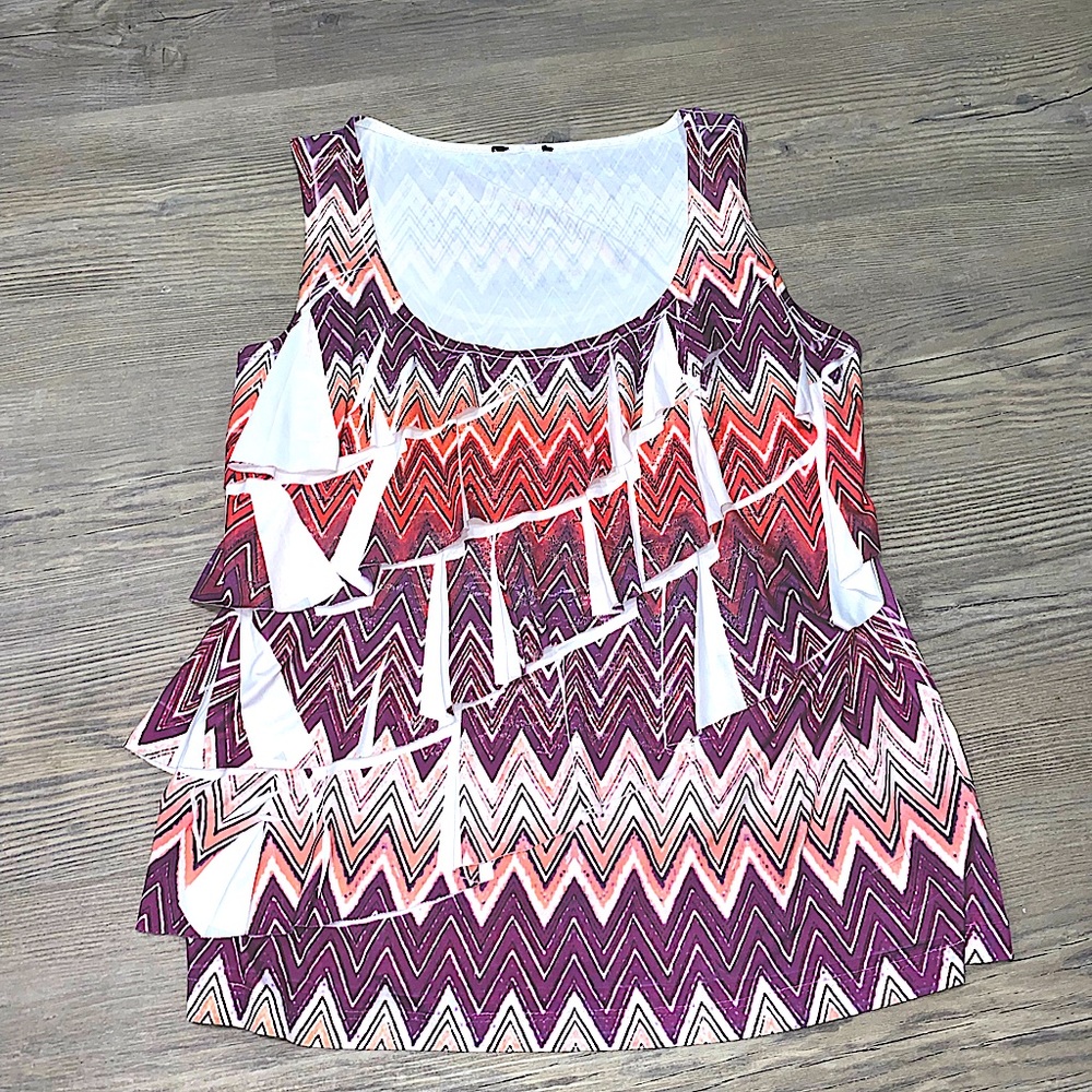 Zigzag Layered Ruffle Tank